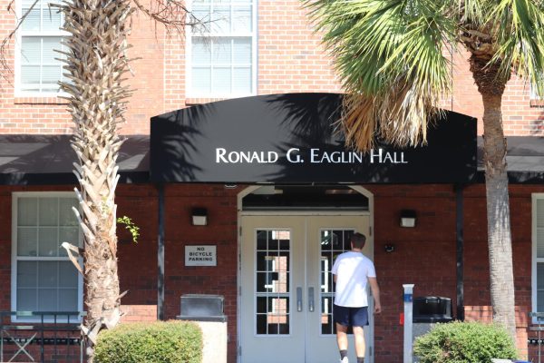 An outside view of Eaglin Residence Hall on Coastal Carolina Universitys campus, where the alleged Eaglin orgy occurred.
