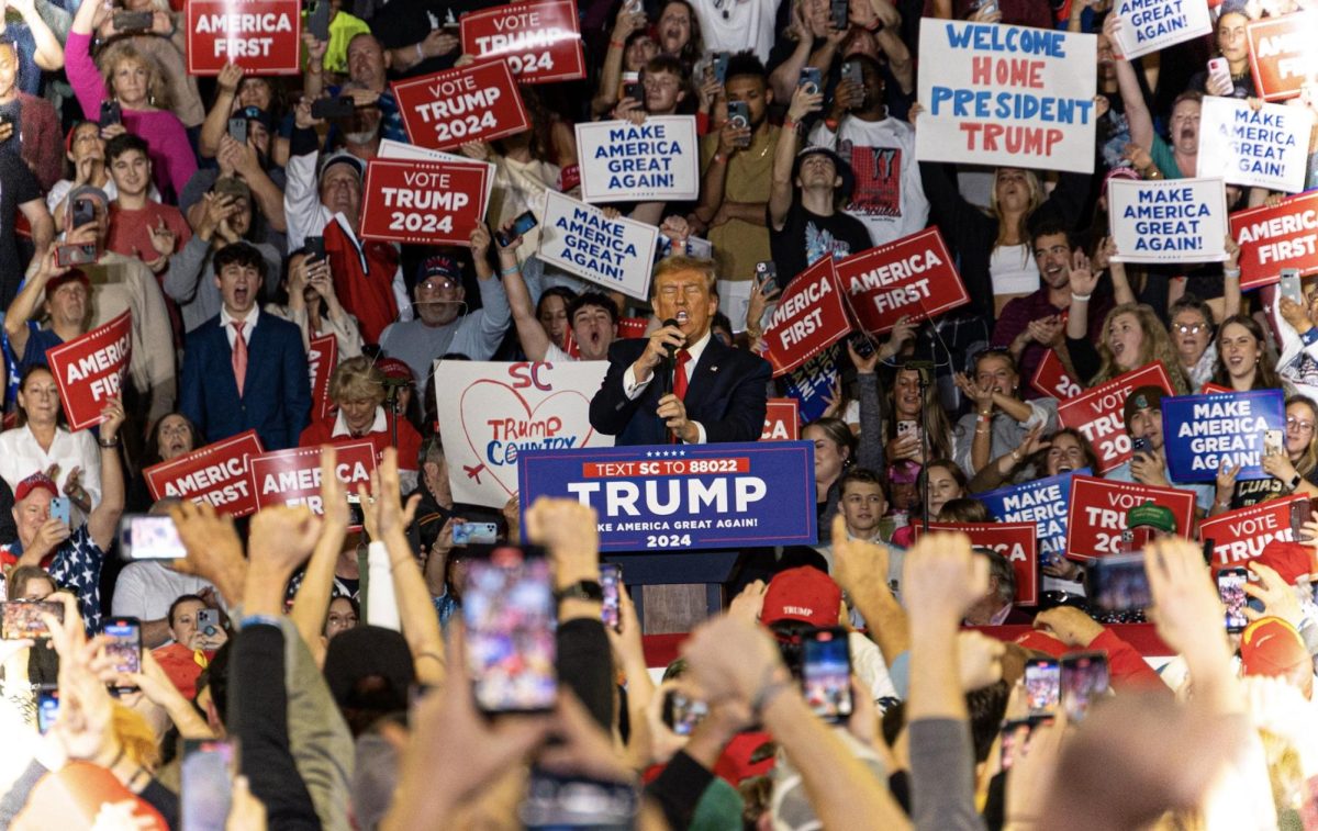 Former President Donald Trump chose to host his “Get Out the Vote” rally in the HTC Center Feb. 10, with less than a week’s notice to the Coastal Carolina University community.