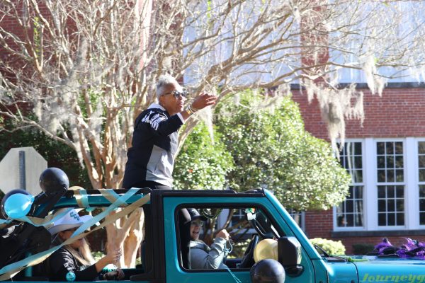 Mayor Barbara Blain-Bellamy during the golf cart parade.