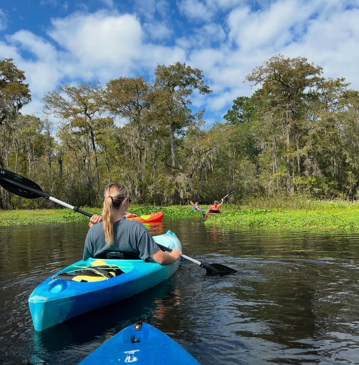 CCU students on an HTC Honors kayak trip. Photo provided by @ccuoutdoors Instagram