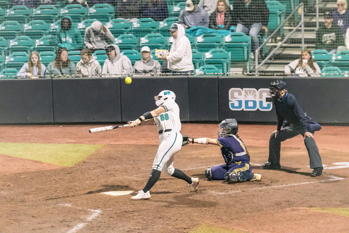 Senior Georgia Hood takes a swing.