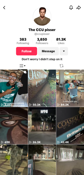 A screenshot of the CCU pisser's TikTok account