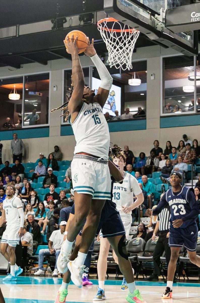 Forward Derrick Green attempts a dunk.