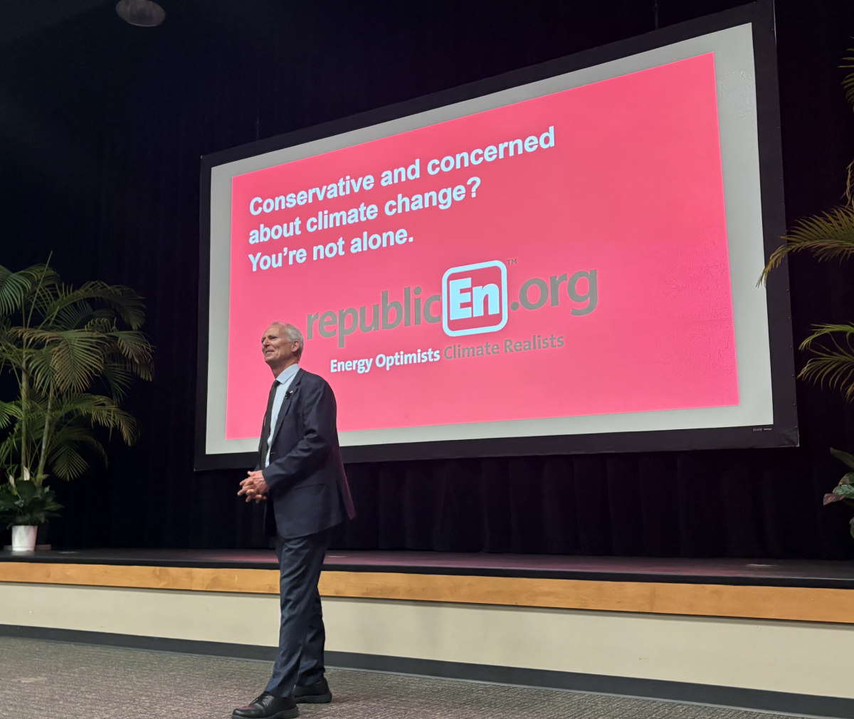 Former Republican Rep. Bob Inglis shares a conservative approach to fighting climate change at CCU's 2026 Sustainability Symposium. Photo provided by Leea Port.